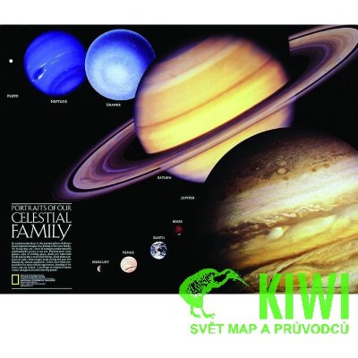 National Geographic Maps nástěnná mapa Solar System sluneční soustava 60x46 cm – Zboží Mobilmania