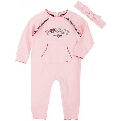 Tommy Hilfiger overal pro holčičku Logo Coverall růžový – Zboží Mobilmania
