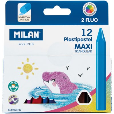 Milan Pastelky MAXI plastické 10 ks + 2 ks FLUO 453754 – Hledejceny.cz