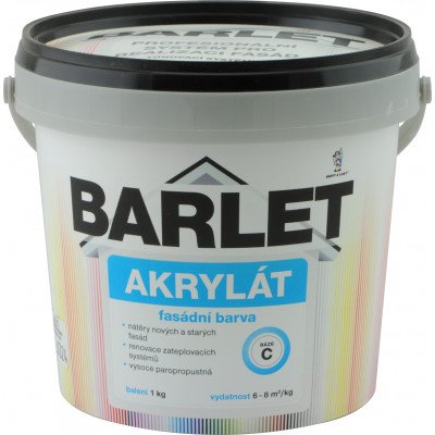 BARLET akrylát fasádní barva bílá báze A, 1 kg