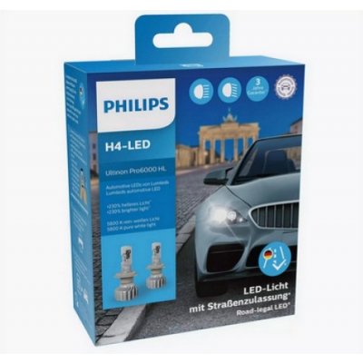 Philips Ultinon Pro6000 H4-LED P43t 12V 18W 11342U6000X2 2 ks