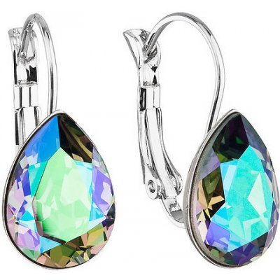 Swarovski Elements Pear stříbrné visací zelené slzičky kapky 51056.3 Paradise Shine zeleno-růžová fialová duhová měňavá – Zbozi.Blesk.cz