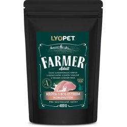 Lyopet Kvalitní bezobilné Krůtí s kolostrem MONOPROTEINOVÉ PRO KASTROVANÉ KOČKY 0,4 kg