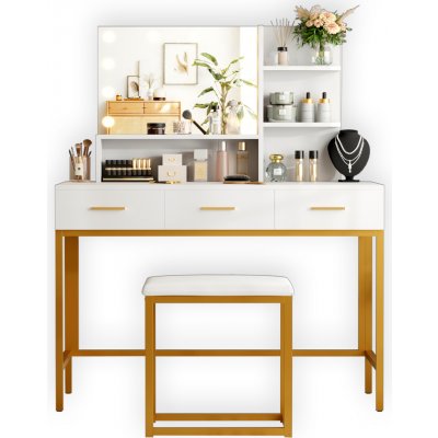 Trendie toaletní stolek ELARA s led osvětlením bílý – Hledejceny.cz