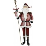 Clayre & Eef Veliká červená kovová socha Santa Claus s holí - 82*36*205 cm – Hledejceny.cz
