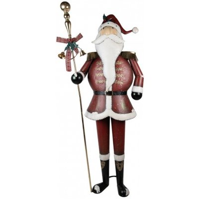 Clayre & Eef Veliká červená kovová socha Santa Claus s holí - 82*36*205 cm – Hledejceny.cz