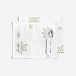 Goldea vánoční prostírání 100% bavlněné plátno sněhové vločky na bílé 2ks 30x40 cm – Sleviste.cz