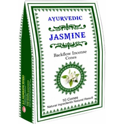 Ayurvedic Jasmine indické vonné františky tekoucí dým 10 ks – Zboží Mobilmania