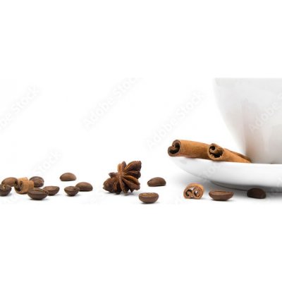 WEBLUX 33709348 Samolepka fólie cup of coffee and cinnamon bark šálek kávy a skořicové kůry, rozměry 100 x 73 cm