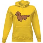 Dámská mikina s kapucí s potiskem Jezevčík žlutá – Hledejceny.cz