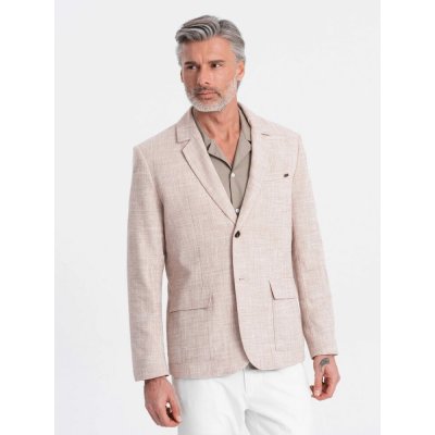 Noblesné béžové regular sako V2 BLZB-0128 – Sleviste.cz