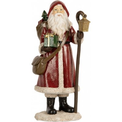 Clayre & Eef Červená vánoční dekorace Santa Claus s pytlem dárků - 12*11*26 cm – Hledejceny.cz
