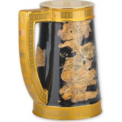 CurePink Keramický pivní korbel Game Of Thrones Hra o trůny Westeros Map MUGSTGT09 950 ml – Sleviste.cz