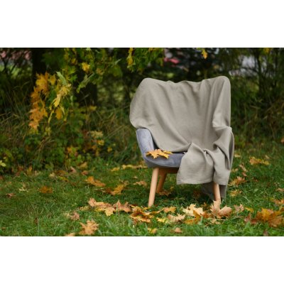 Nelly přehoz na postel Lněný pléd khaki 140 x 240 cm – Zboží Dáma