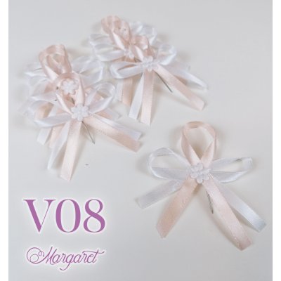 Saténové svatební vývazky V08 (Light Peach) – Zboží Dáma