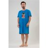 Pánské pyžamo Bulldog pánská noční košile s krátkým rukávem modrá