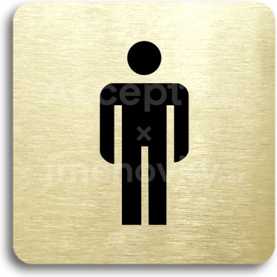 ACCEPT Piktogram WC muži (páni) - zlatá tabulka - černý tisk bez rámečku – Hledejceny.cz