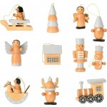 Home Styling Collection Sada dřevěných vánočních ozdob 12 ks béžové – Zboží Mobilmania