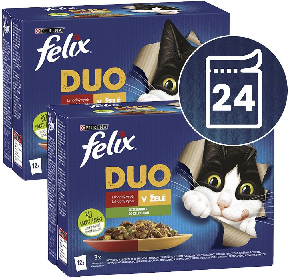 Felix Fantastic Duo Lahodný výběr se zeleninou v želé 24 x 85 g