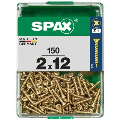 Spax Uni vrut zápust.hlava PZ/Z1, S-CUT plný závit, Yellox, 2 x 12 mm, 150 ks – Hledejceny.cz