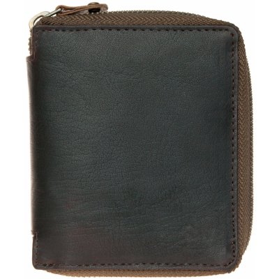 Pánská malá kapesní kožená olejovaná peněženka na kovový zip