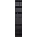 Hoorns Černá borovicová modulární knihovna Frederica 210x40 cm
