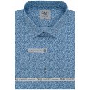 AMJ pánská košile bavlněná krátký rukáv regular fit VKB1149 modrá mozaika