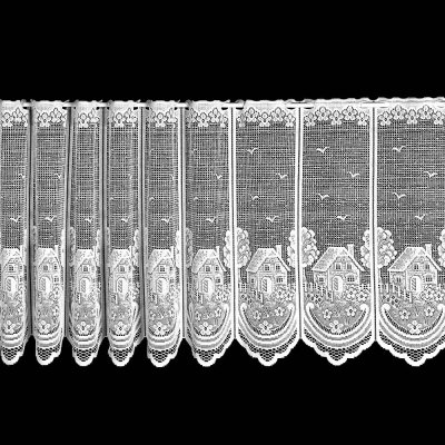 Brilltex žakárová vitrážová záclona DOMEČKY DD695, bílá výška 90cm (v metráži) – Hledejceny.cz