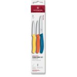 Sada nožů na loupání Victorinox Swiss Classic 3 ks rovné/vroubkované ostří žlutý/oranžový/modrý – Zboží Dáma