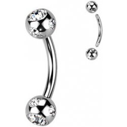 Šperky4U piercing do obočí kulička s kamínky OB01093-C