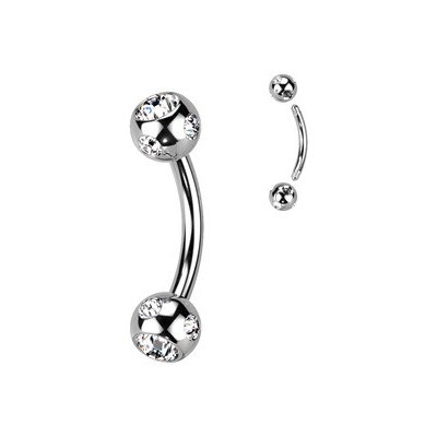 Šperky4U piercing do obočí kulička s kamínky OB01093-C