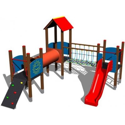 Playground System sestava se skluzavkou a lanovým mostem 4U305K celokovová – Zboží Dáma