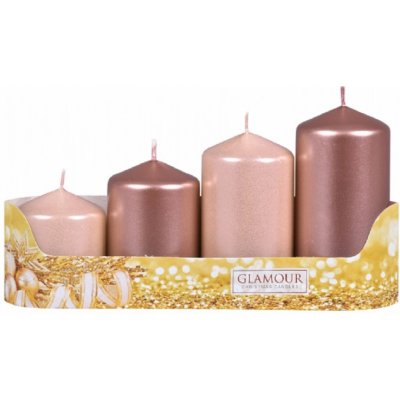 Nohel Garden Svíčky adventní STUPŇOVITÝ MIX metal lesk d5x6/7,5/9/10,5cm – Zboží Mobilmania