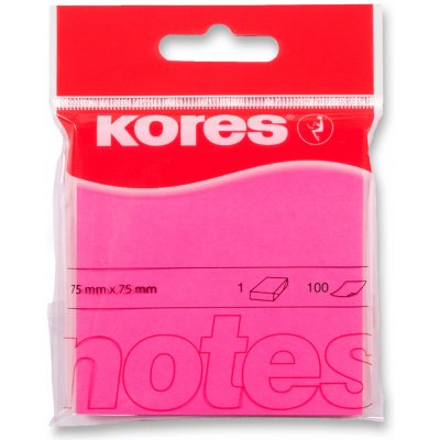 Kores samolepicí bloček neon růžový 75 x 75 mm, 100 listů – Zbozi.Blesk.cz