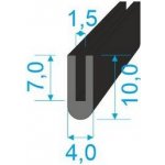 00535016 Pryžový profil tvaru "U", 10x4/1,5mm, 60°Sh, EPDM, -40°C/+100°C, černý – Zbozi.Blesk.cz