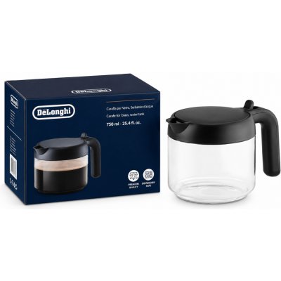 Skleněná karafa na kávu De’Longhi 5513283901 DLSC021, 750 ml s černou rukojetí a víkem pro funkci Coffee Pot – Hledejceny.cz