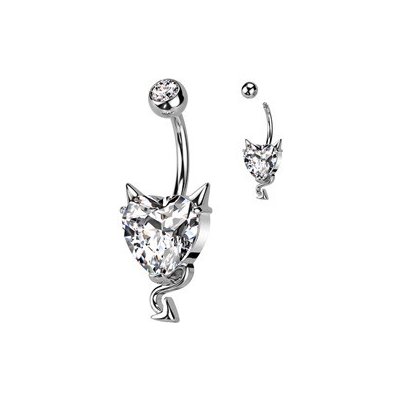 Šperky4U piercing do pupíku srdce s čertovskými rohy WP0058-C – Zboží Dáma Šperky4U piercing do pupíku srdce s čertovskými rohy WP0058-C – Zboží Dáma