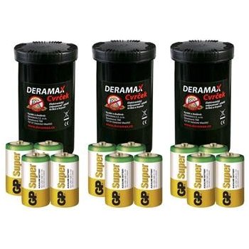 Deramax Cvrček SET (3 ks odpuzovače Deramax Cvrček 0300 + alkalické baterie R20)