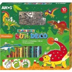 Amos Barvy na sklo Dinosaurus sada 10 barev 10,5 ml + 12 sklíček – Zbozi.Blesk.cz