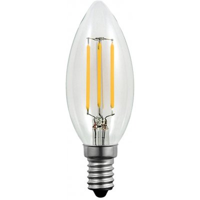 Polux 7516 LED žárovka LED E14 B35 4W = 40W 400lm 3000K Teplá bílá 360° Filament GOLDLUX – Hledejceny.cz