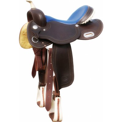 Pool's Sedlo westernové Blue Seat Rawhide barelové tmavě hnědé – Zboží Mobilmania