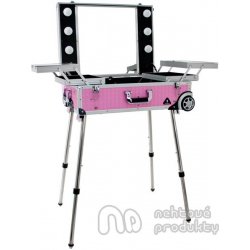 Kosmetický kufr GLAMOUR 9606 růžový (přenosný stolek) (AS) kosmetický kufřík  - Nejlepší Ceny.cz