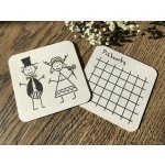 Svatba-eshop Nápojový tácek hranatý Nevěsta, ženich a piškvorky – Hledejceny.cz