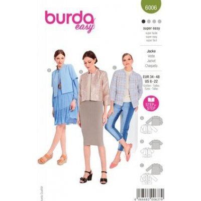 Střih Burda zelený 6006 - krátké otevřené sako – Zboží Dáma