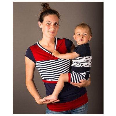 Adelay kojící bambusové tričko s krátkými mini rukávy se vzorem námořnické – Sleviste.cz