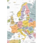 Plakát, Obraz - Mapa Evropy - politická, 61 × 91.5 cm – Zboží Mobilmania