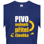 Bezvatriko.cz pánské tričko Pivo nejlepší přítel člověka Canvas pánské tričko s krátkým rukávem 2047 modrá – Zbozi.Blesk.cz