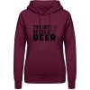 Dámská mikina s potiskem AWDis Hoodie mikina Nápis Tenhle chlap potřebuje Pivo Purpurovočervená