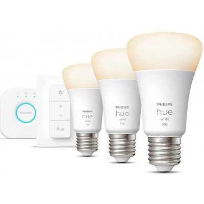 Philips HUE Sada LED žárovek, 9,5 W, 1055 lm, teplá bílá, E27, 3 ks – Zbozi.Blesk.cz