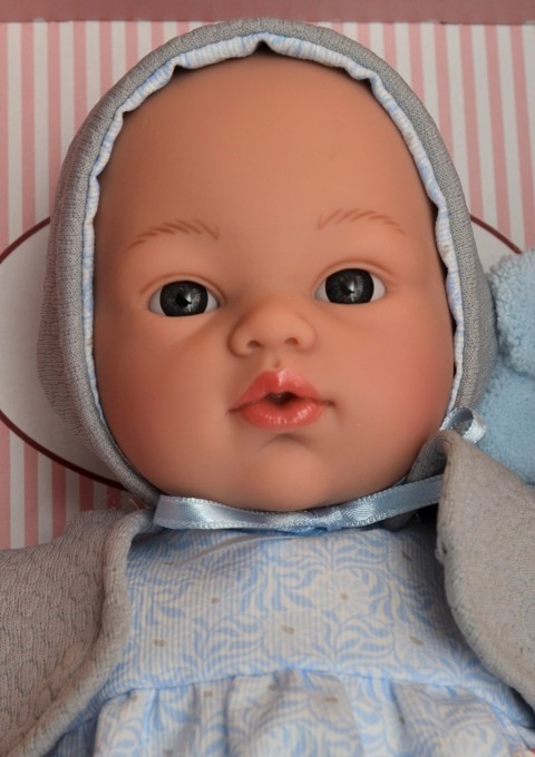 ASIVIL Realistické miminko chlapeček KOKE v šedém bolerku